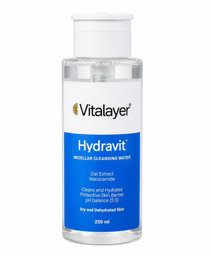 محلول پاک کننده آرایش ویتالیر مدل Hydravit حجم 250 میلیلیتر